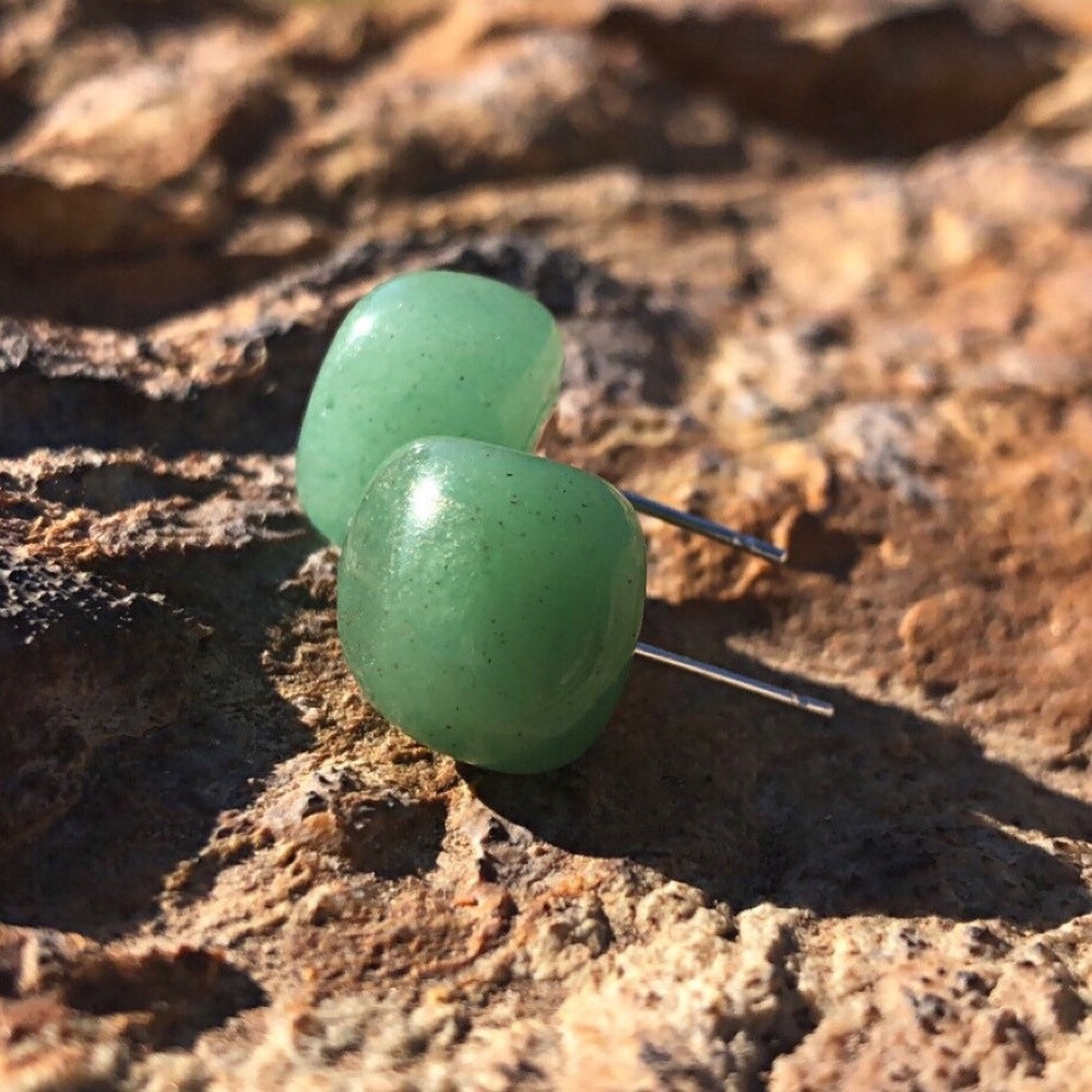 Green Aventurine Studs
